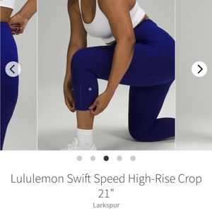 Lululemon swift speed high rise crop 21"